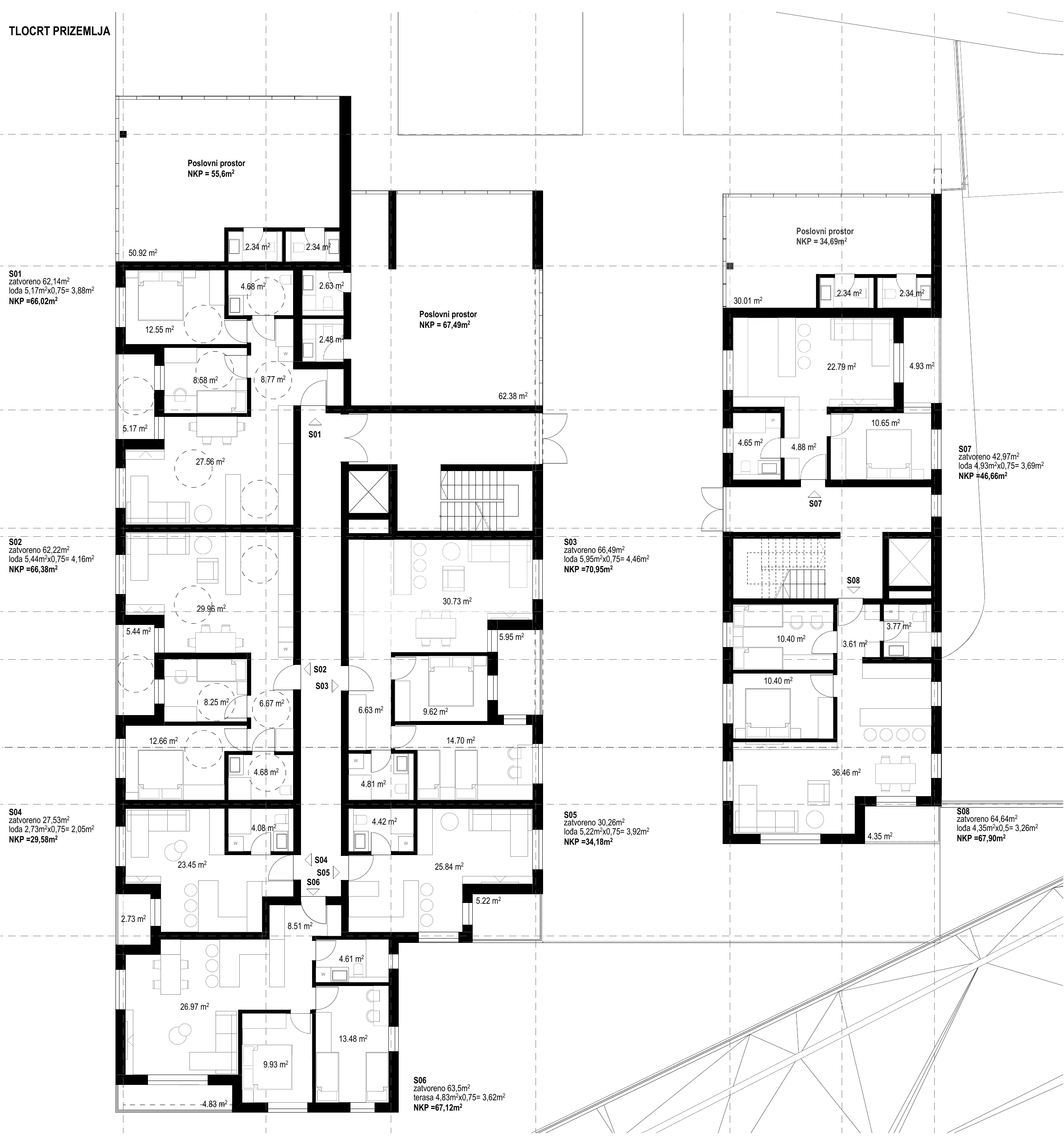 Tlocrt etaže Prizemlje — ResidenceZ Zabok