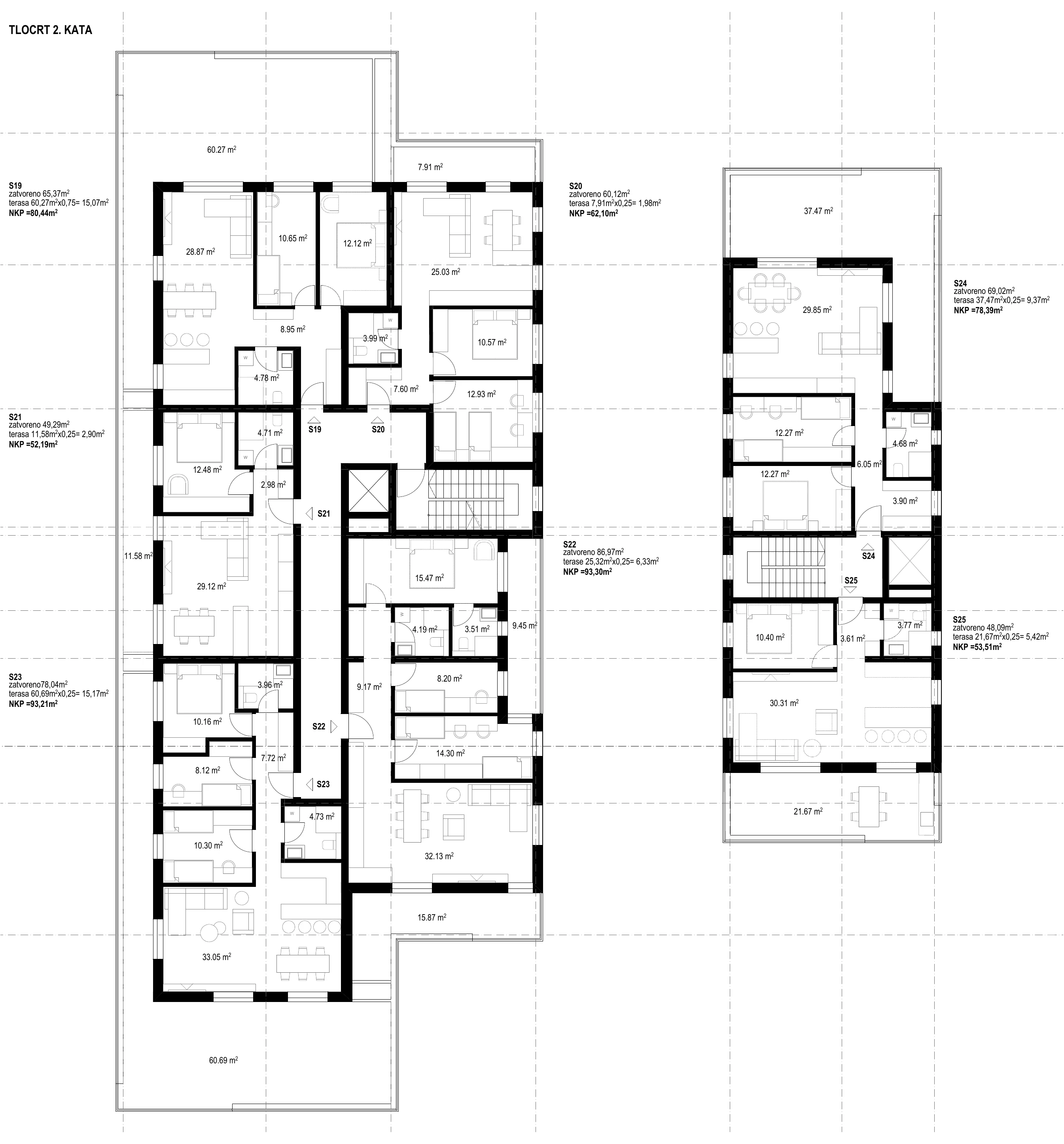Tlocrt etaže 2. kat — ResidenceZ Zabok